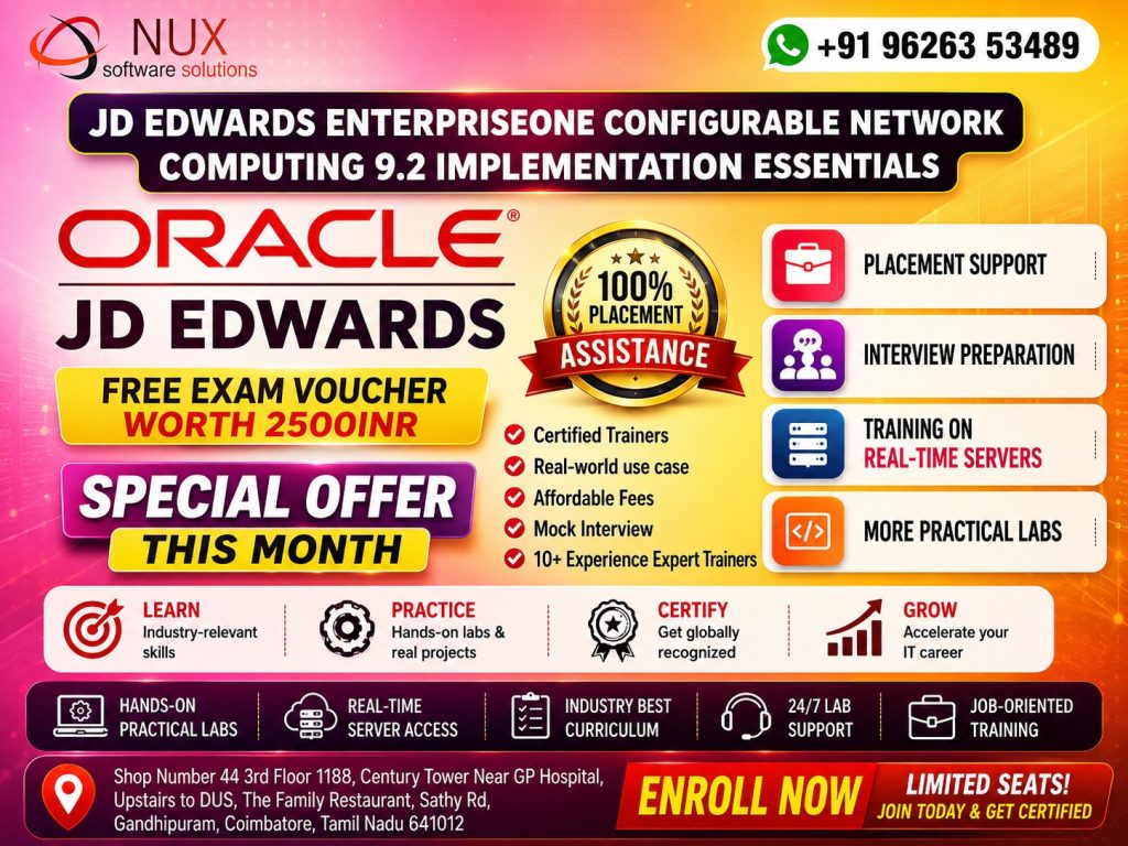 JD Edwards EnterpriseOne Configurable Network Computing 9.2 Implementation Essentials 1Z0-344